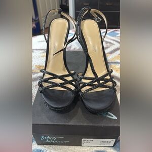Betsey Johnson Black Strappy Heels